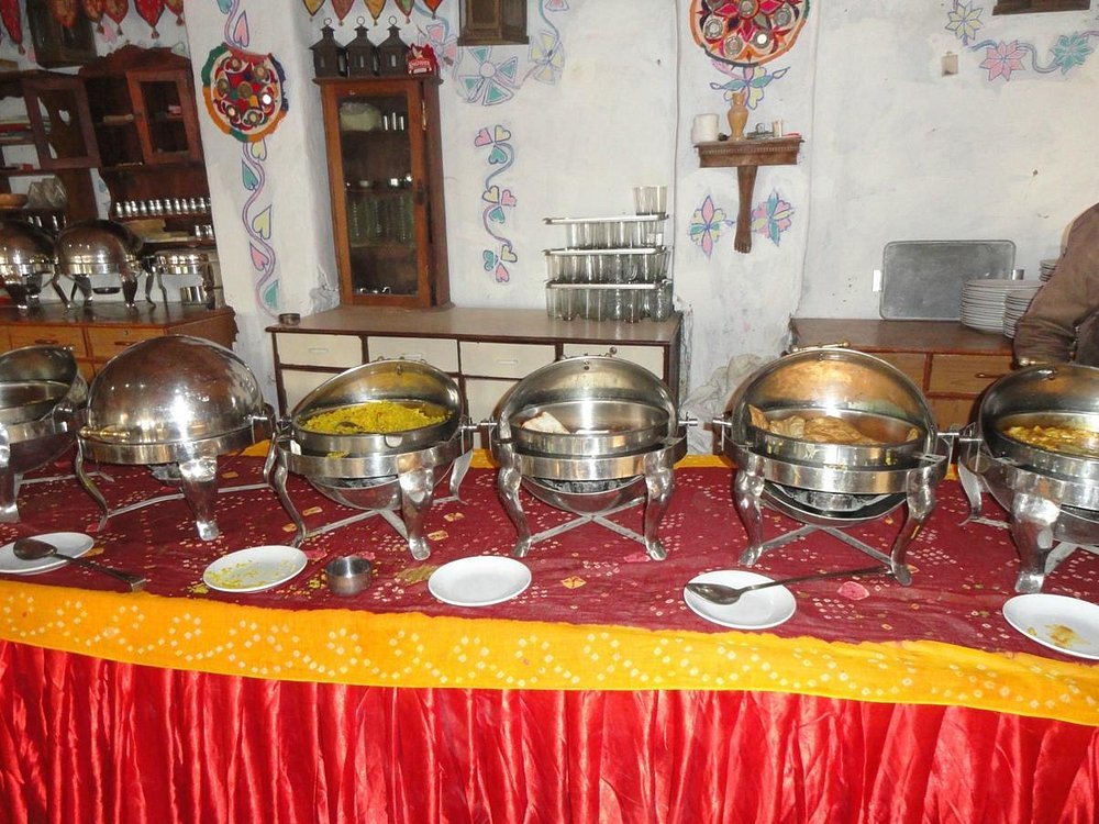 Traditional Rajasthani Buffet Feast with Dal Baati Churma at Royal Desert Camp