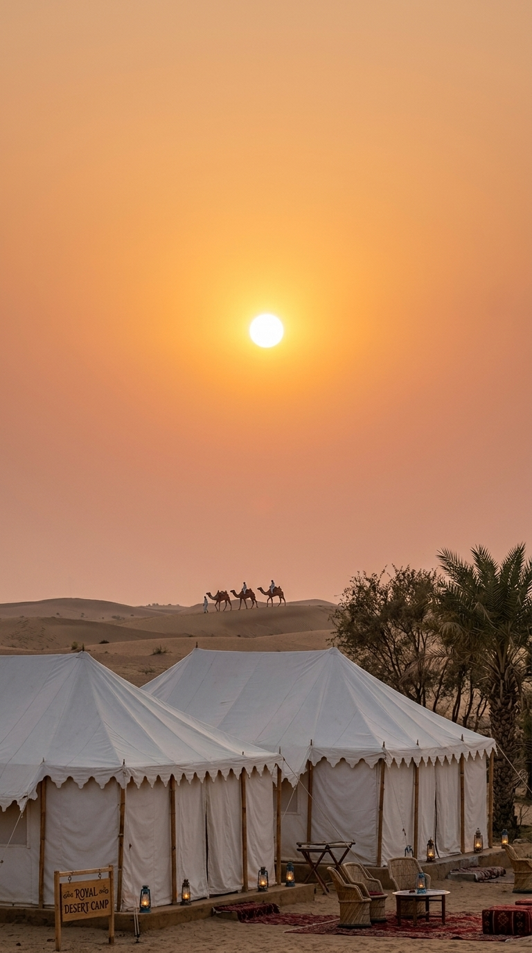 Desert Royal Suite Luxury Glamping Deck in Jaisalmer Sam Sand Dunes