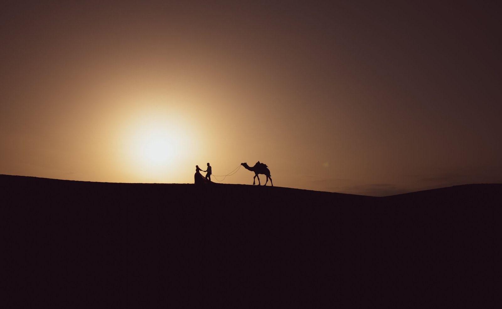 Sunset Silhouette Photography atop Kanoi Dune Ridge in Jaisalmer