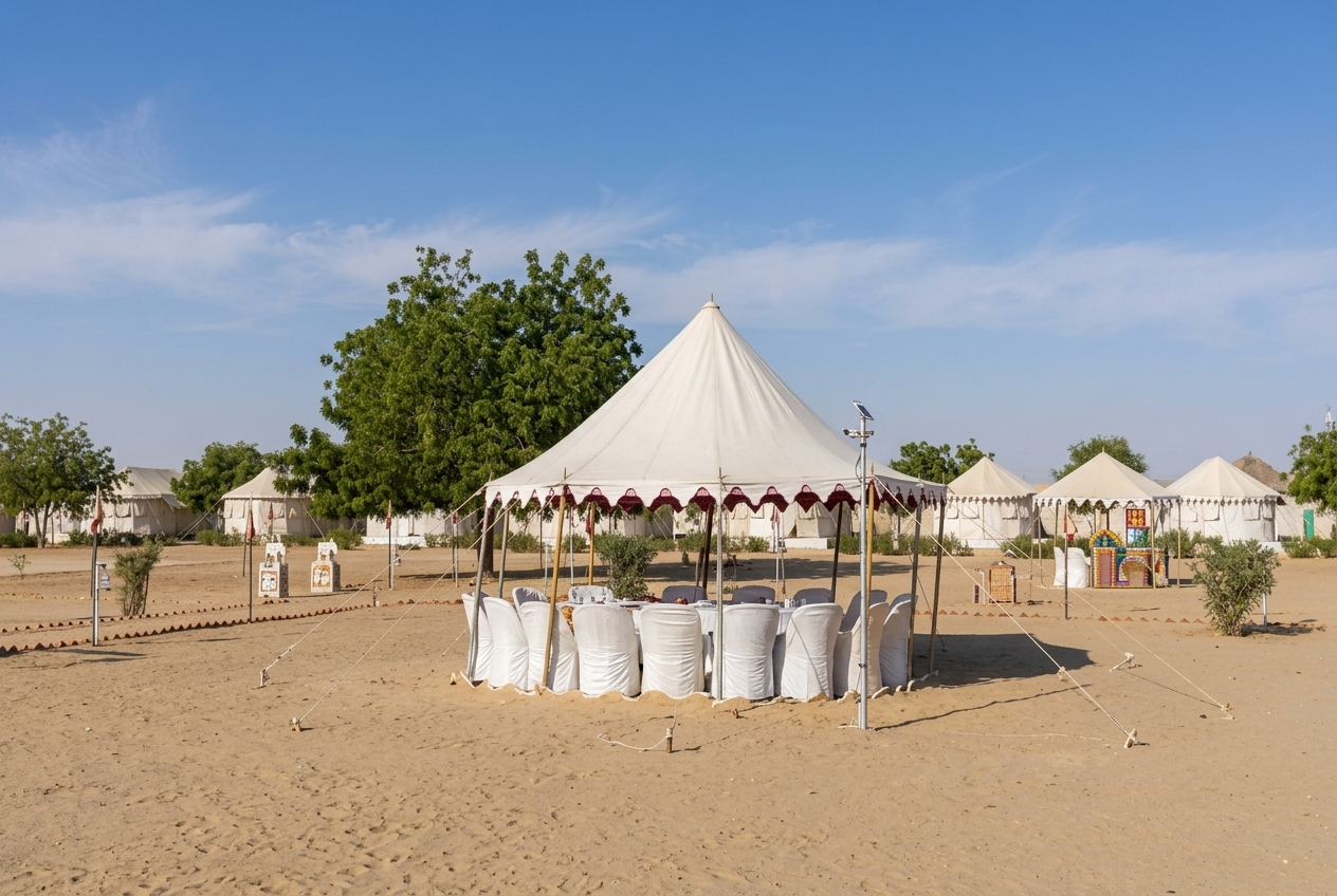 Eco-Conscious Swiss Canvas Tents on Natural Sand Ridges at Royal Desert Camp Kanoi