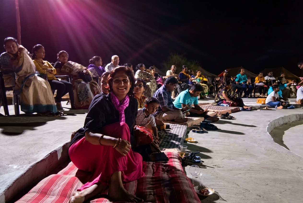 Traditional Rajasthani Chari Dance with Lit Brass Pots on Head at Royal Desert Camp